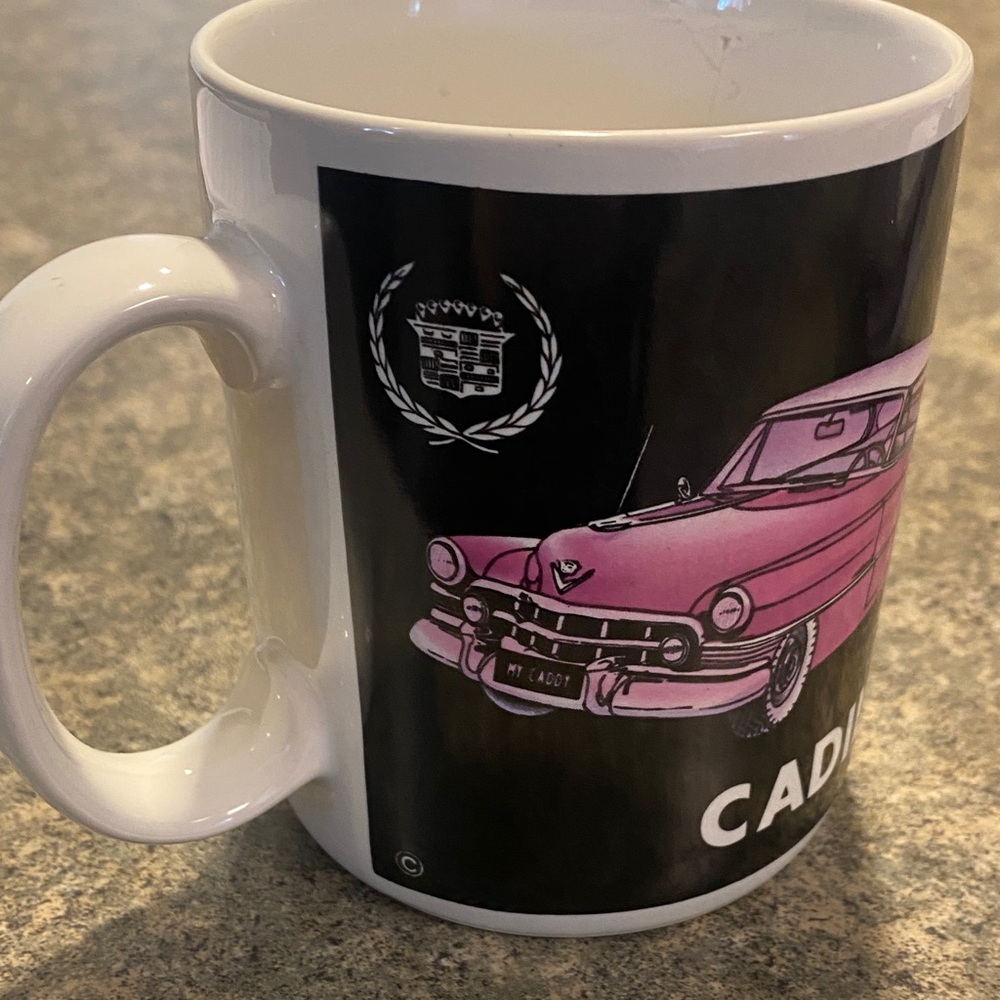Cadillac Pink Car Ceramic Coffee Mug - Picture 2 of 3